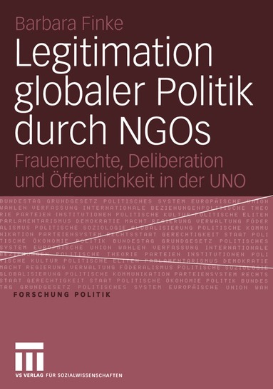 Barbara Finke - Legitimation globaler Politik durch NGOs, Häftad