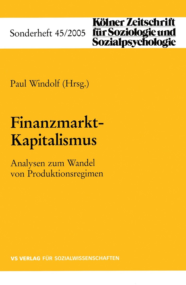 Paul Windolf - Finanzmarkt-Kapitalismus, Häftad