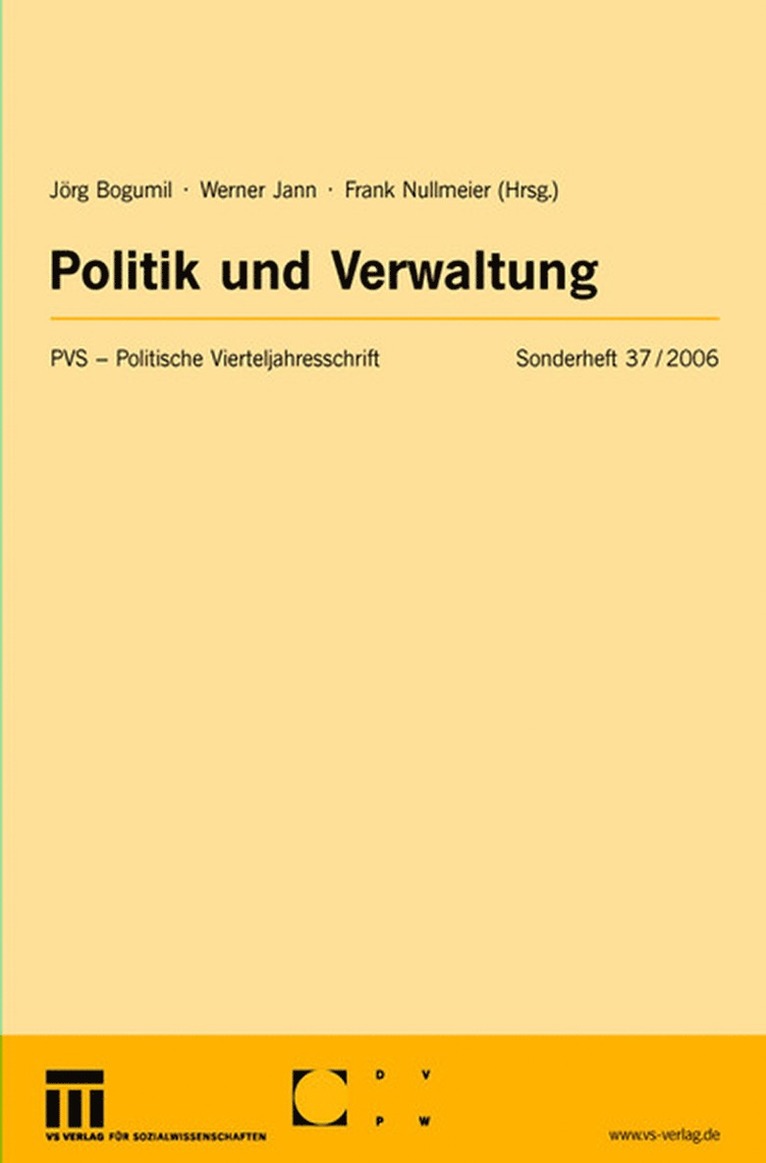 Jörg Bogumil, Werner Jann, Frank Nullmeier, J. Rg Bogumil - Politik und Verwaltung, Häftad