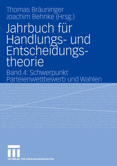 Thomas Bräuninger, Behnke Joachim - Jahrbuch für Handlungs- und Entscheidungstheorie, Häftad