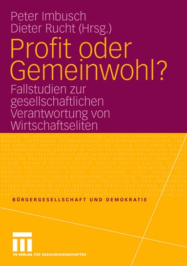Peter Imbusch, Dieter Rucht - Profit oder Gemeinwohl?, Häftad