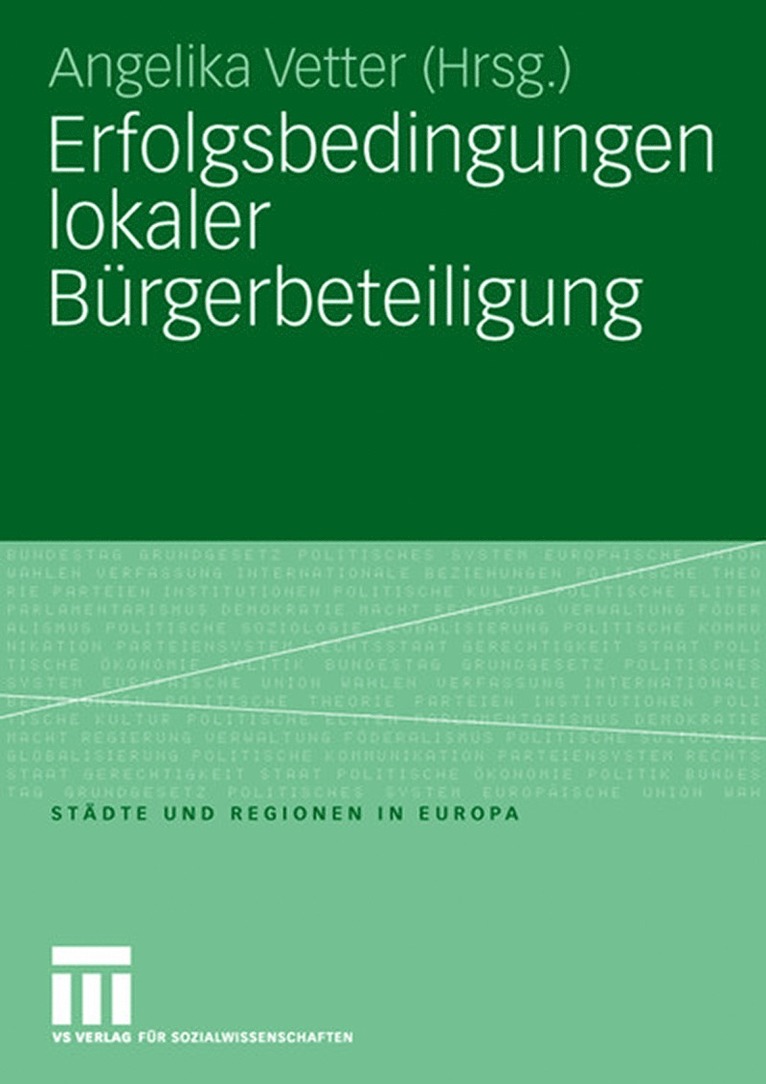 Angelika Vetter - Erfolgsbedingungen lokaler Bürgerbeteiligung, Häftad