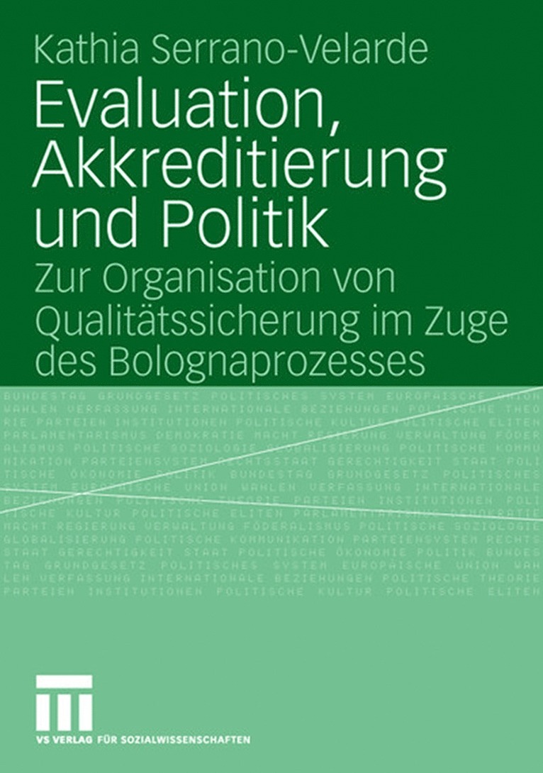 Kathia Serrano-Velarde - Evaluation, Akkreditierung und Politik, Häftad