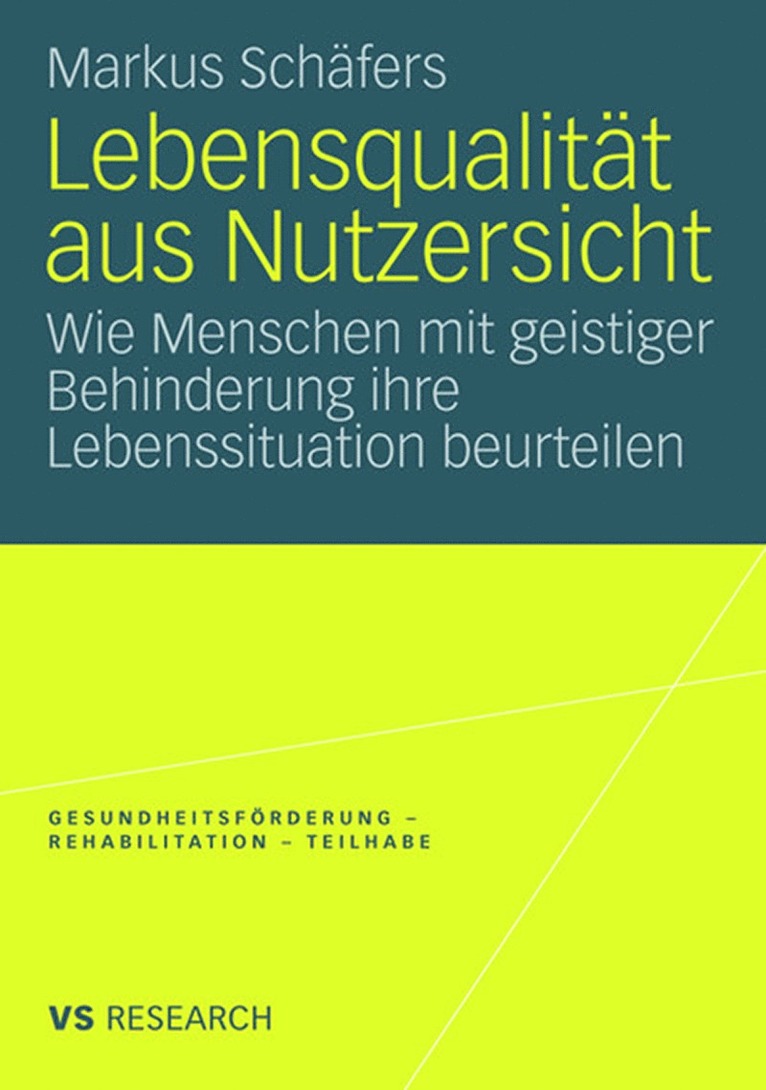 Markus Schäfers - Lebensqualität aus Nutzersicht, Häftad