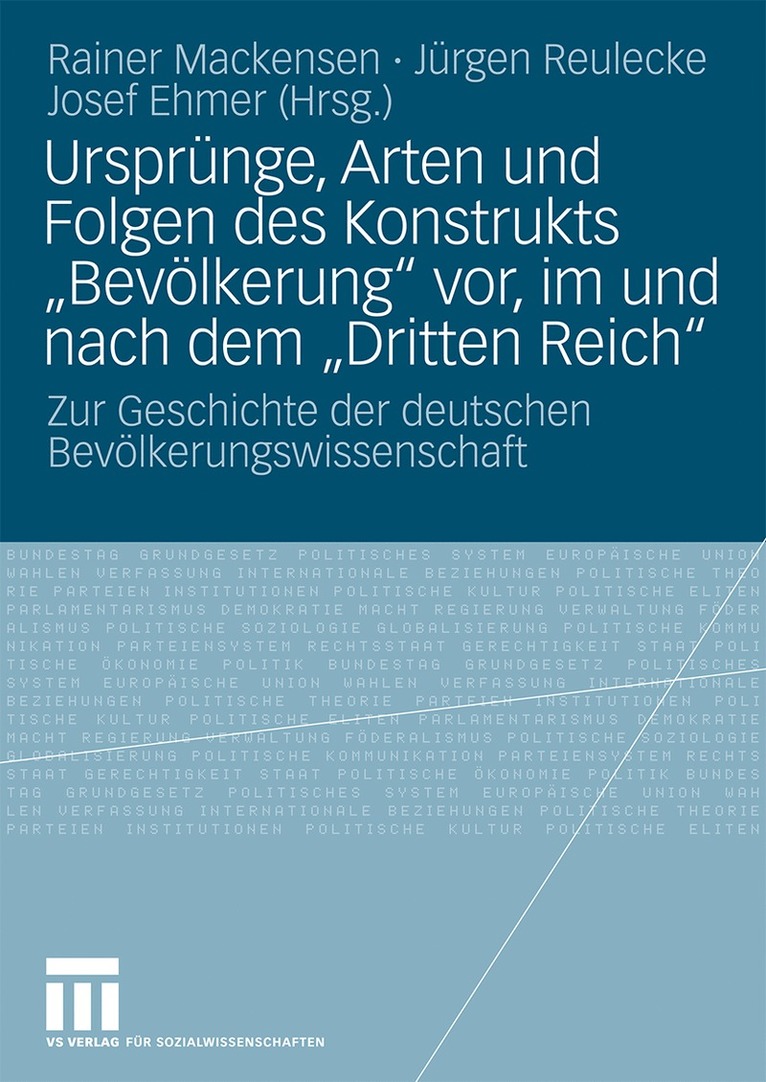 Rainer Mackensen, Jürgen Reulecke, Josef Ehmer - Ursprünge, Arten und Folgen des Konstrukts "Bevölkerung" vor, im und nach dem "Dritten Reich", Häftad