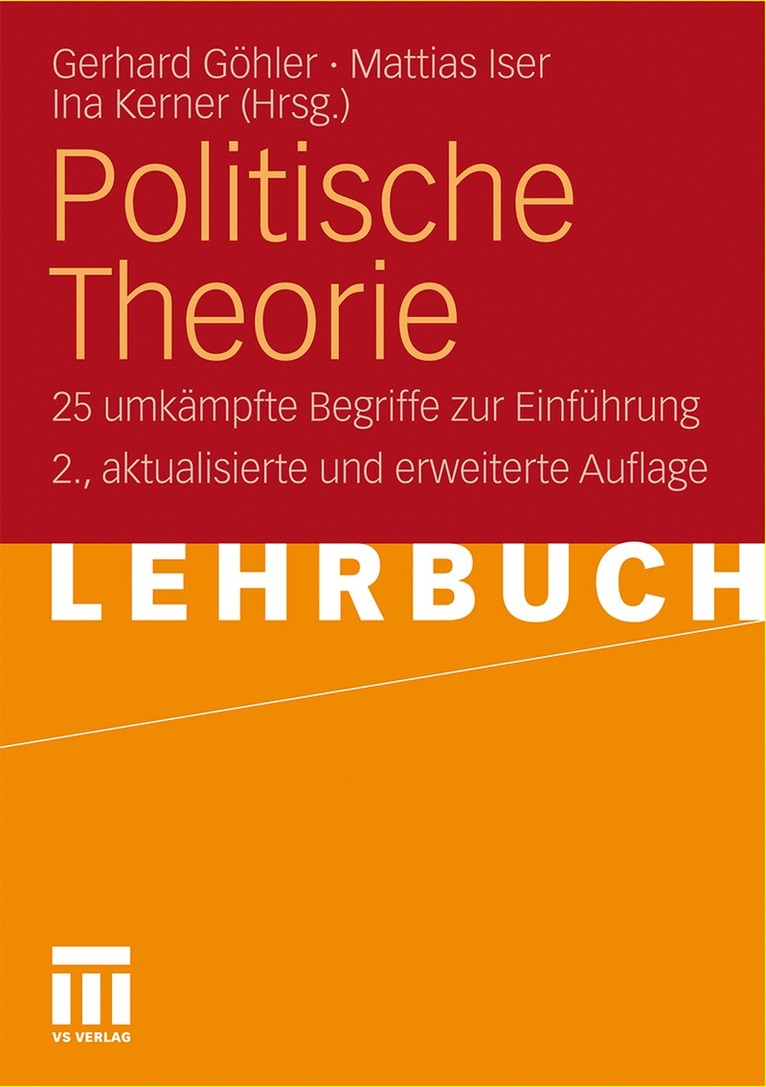 Gerhard Göhler, Mattias Iser, Ina Kerner - Politische Theorie, Häftad