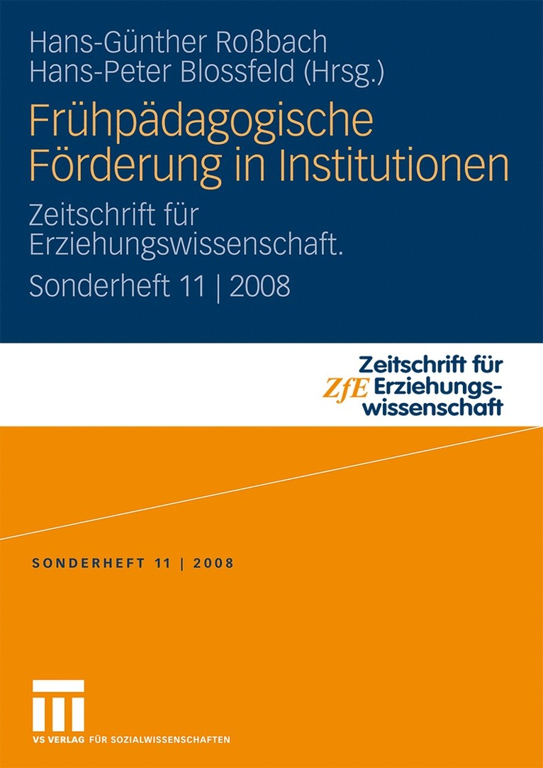 Frühpädagogische Förderung in Institutionen