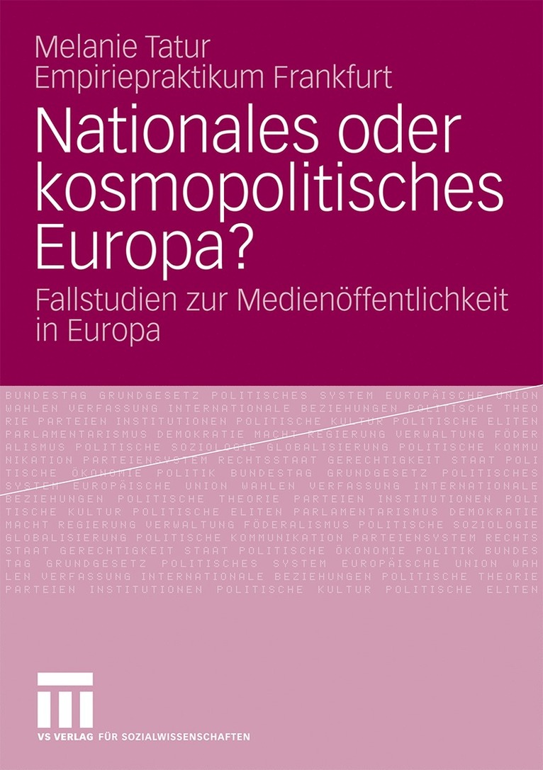 Melanie Tatur, Melanie Tatur - Nationales oder kosmopolitisches Europa?, Häftad