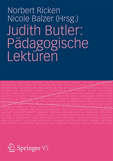 Norbert Ricken, Nicole Balzer - Judith Butler: Pädagogische Lektüren, Häftad