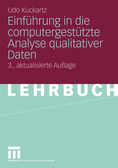 Udo Kuckartz - Einführung in die computergestützte Analyse qualitativer Daten, Häftad