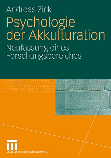 Andreas Zick - Psychologie der Akkulturation, Häftad