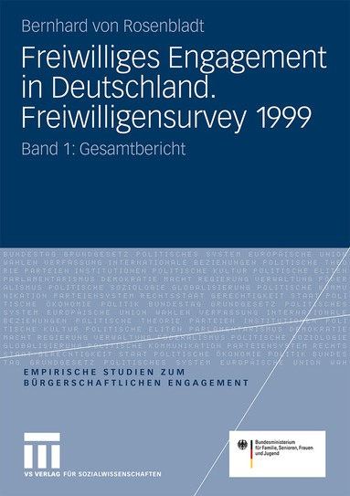 Bernhard Rosenbladt - Freiwilliges Engagement in Deutschland. Freiwilligensurvey 1999, Häftad