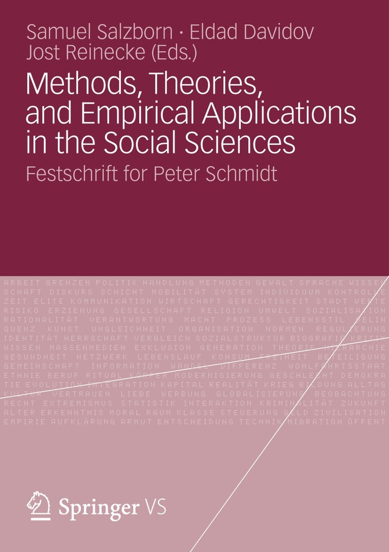 Samuel Salzborn, Eldad Davidov, Jost Reinecke - Methods, Theories, and Empirical Applications in the Social Sciences, Häftad
