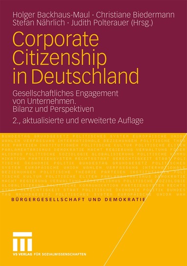 Holger Backhaus-Maul, Christiane Biedermann, Stefan Nährlich, Judith Polterauer - Corporate Citizenship in Deutschland, Häftad