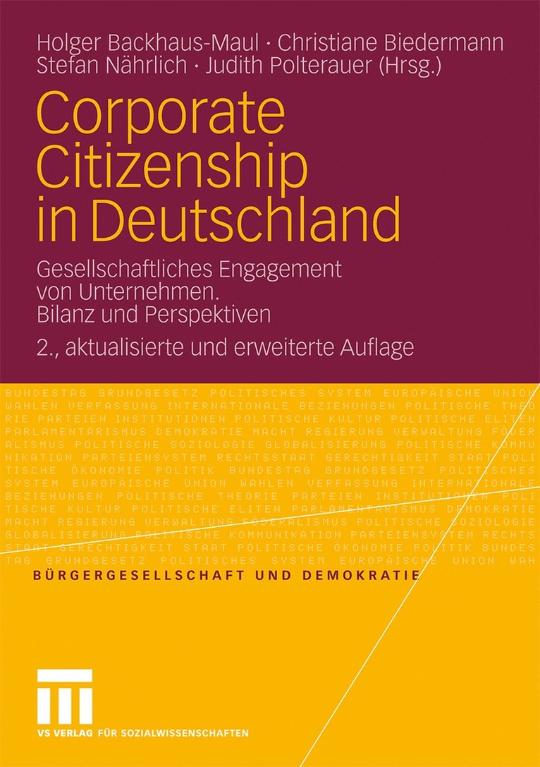 Holger Backhaus-Maul, Christiane Biedermann, Stefan Nährlich, Judith Polterauer - Corporate Citizenship in Deutschland, Häftad