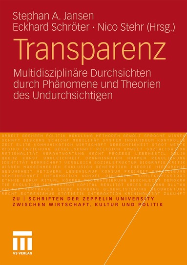 Stephan A. Jansen, Eckhard Schröter, Nico Stehr - Transparenz, Häftad