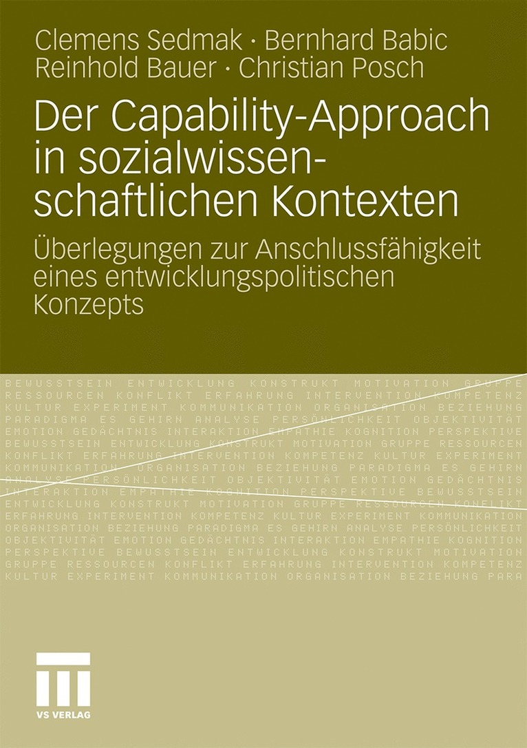 Clemens Sedmak, Bernhard Babic, Reinhold Bauer, Christian Posch - Der Capability-Approach in sozialwissenschaftlichen Kontexten, Häftad
