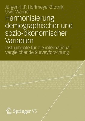 bokomslag Harmonisierung demographischer und sozio-konomischer Variablen