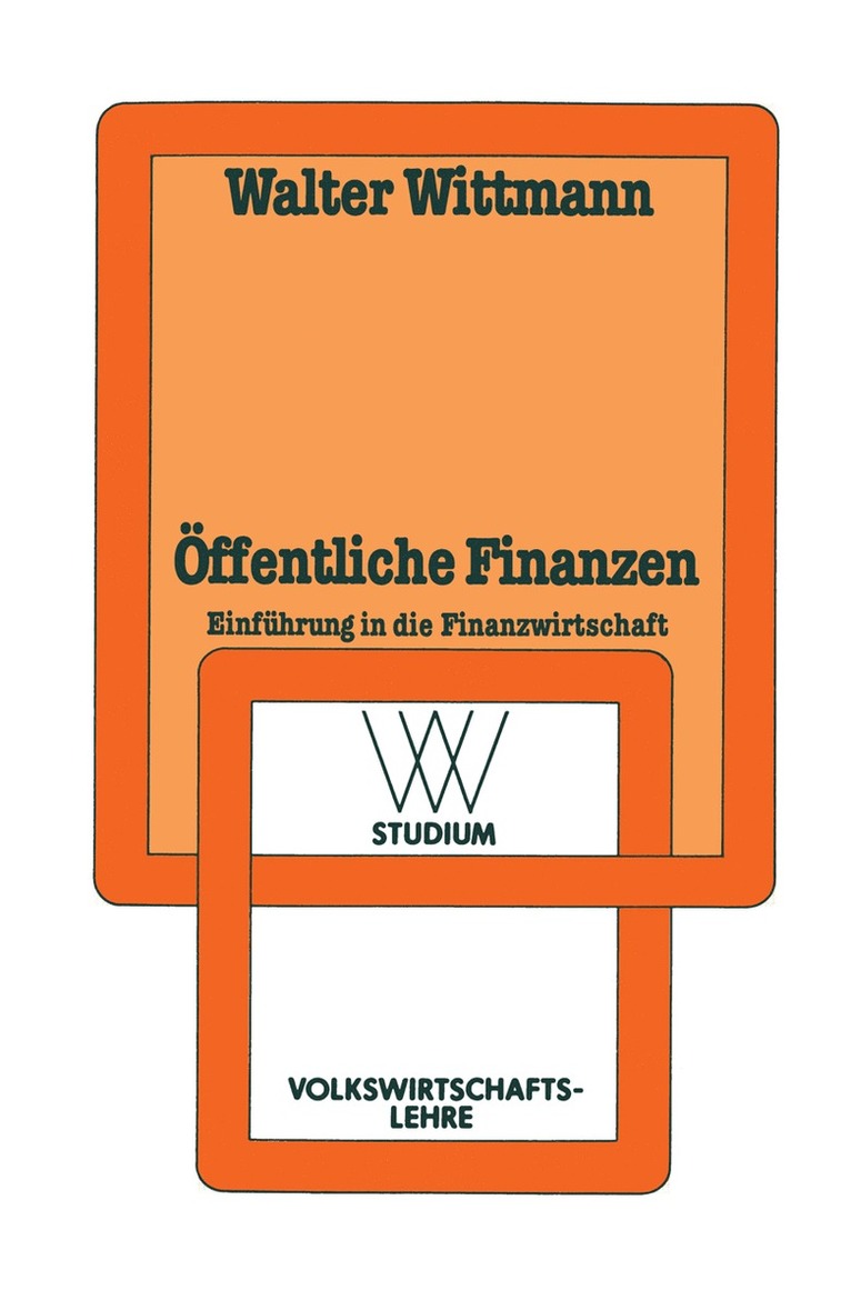 Walter Wittmann - Öffentliche Finanzen, Häftad