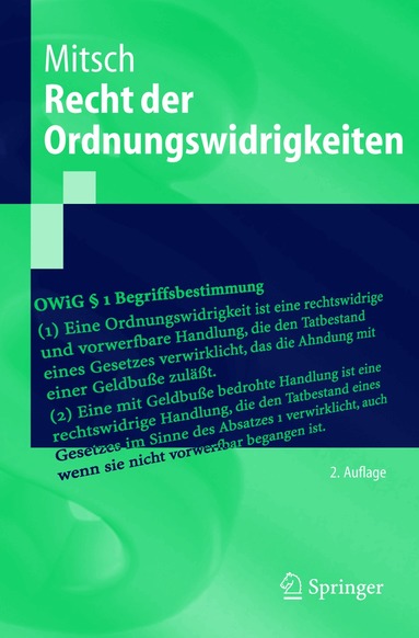 Wolfgang Mitsch - Recht der Ordnungswidrigkeiten, Häftad