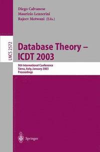 bokomslag Database Theory - ICDT 2003