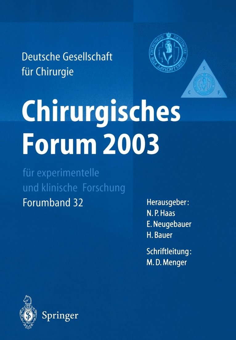 Chirurgisches Forum 2003 fr experimentelle und klinische Forschung 1