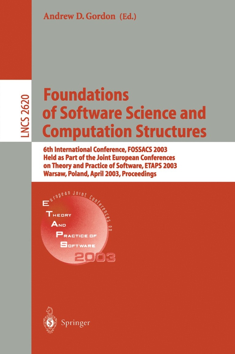 Foundations of Software Science and Computational Structures 1