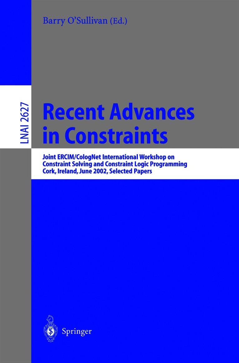 Barry O'Sullivan - Recent Advances in Constraints, Häftad