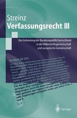 Rudolf Streinz - Verfassungsrecht III, Häftad