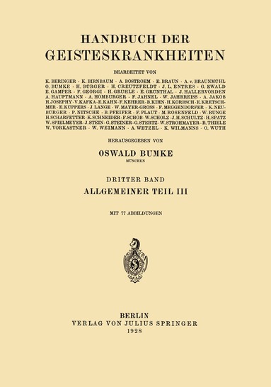 Oswald Bumke - Allgemeiner Teil, Häftad