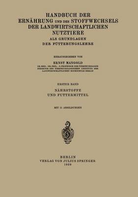 bokomslag Handbuch der Ernhrung und des Stoffwechsels der Landwirtschaftlichen Nutztiere als Grundlagen der Ftterungslehre