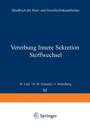 bokomslag Vererbung Innere Sekretion Stoffwechsel