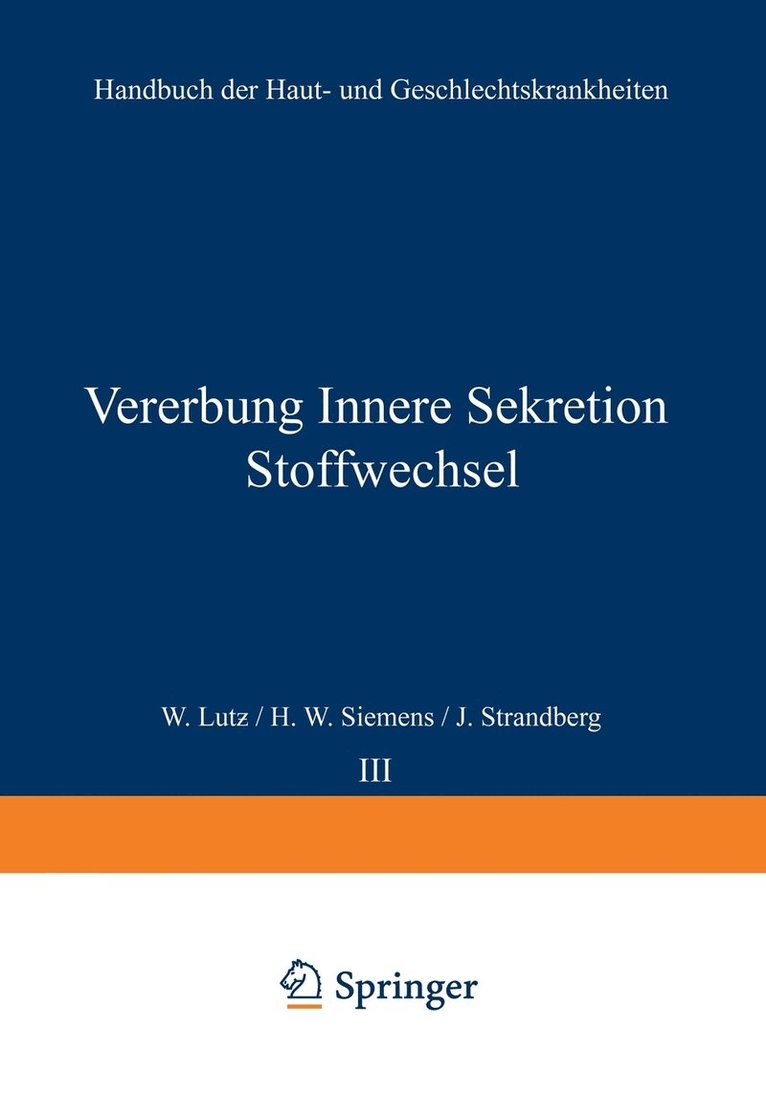 Vererbung Innere Sekretion Stoffwechsel