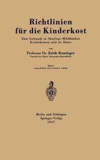 bokomslag Richtlinien fr die Kinderkost