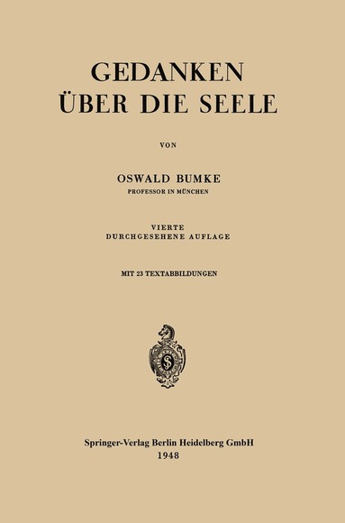 Oswald Bumke - Gedanken über die Seele, Häftad
