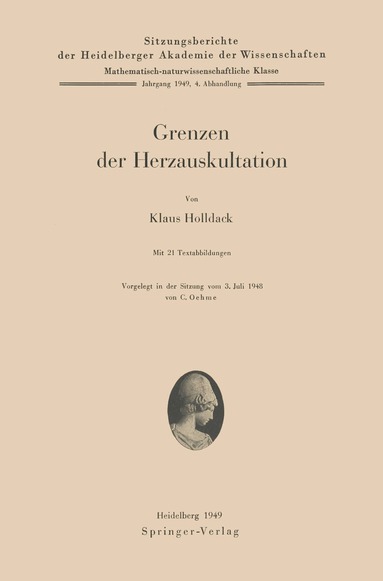 K. Holldack - Grenzen der Herzauskultation, Häftad