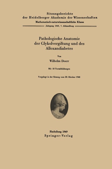 W. Doerr - Pathologische Anatomie der Glykolvergiftung und des Alloxandiabetes, Häftad