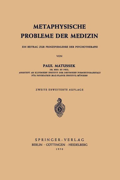 bokomslag Metaphysische Probleme der Medizin