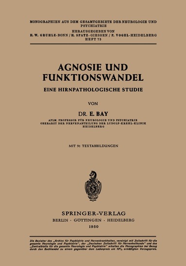 E. Bay - Agnosie und Funktionswandel, Häftad