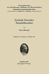 bokomslag Friedrich Nietzsches Naturbeflissenheit