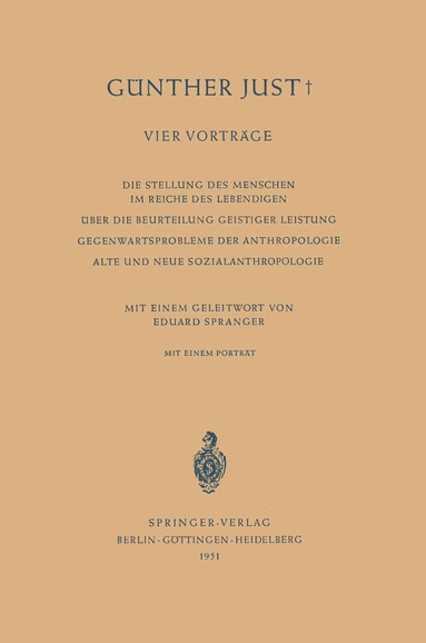 Günther Just - Vier Vorträge, Häftad