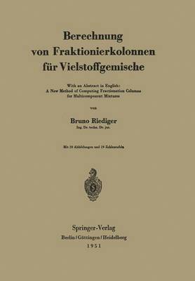 bokomslag Berechnung von Fraktionierkolonnen für Vielstoffgemische