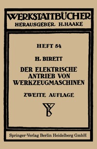 bokomslag Der elektrische Antrieb von Werkzeugmaschinen