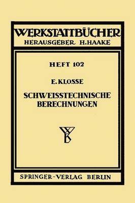 bokomslag Schweißtechnische Berechnungen