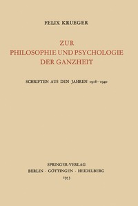 bokomslag Zur Philosophie und Psychologie der Ganzheit