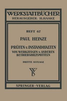 bokomslag Prfen und Instandhalten von Werkzeugen und anderen Betriebshilfsmitteln