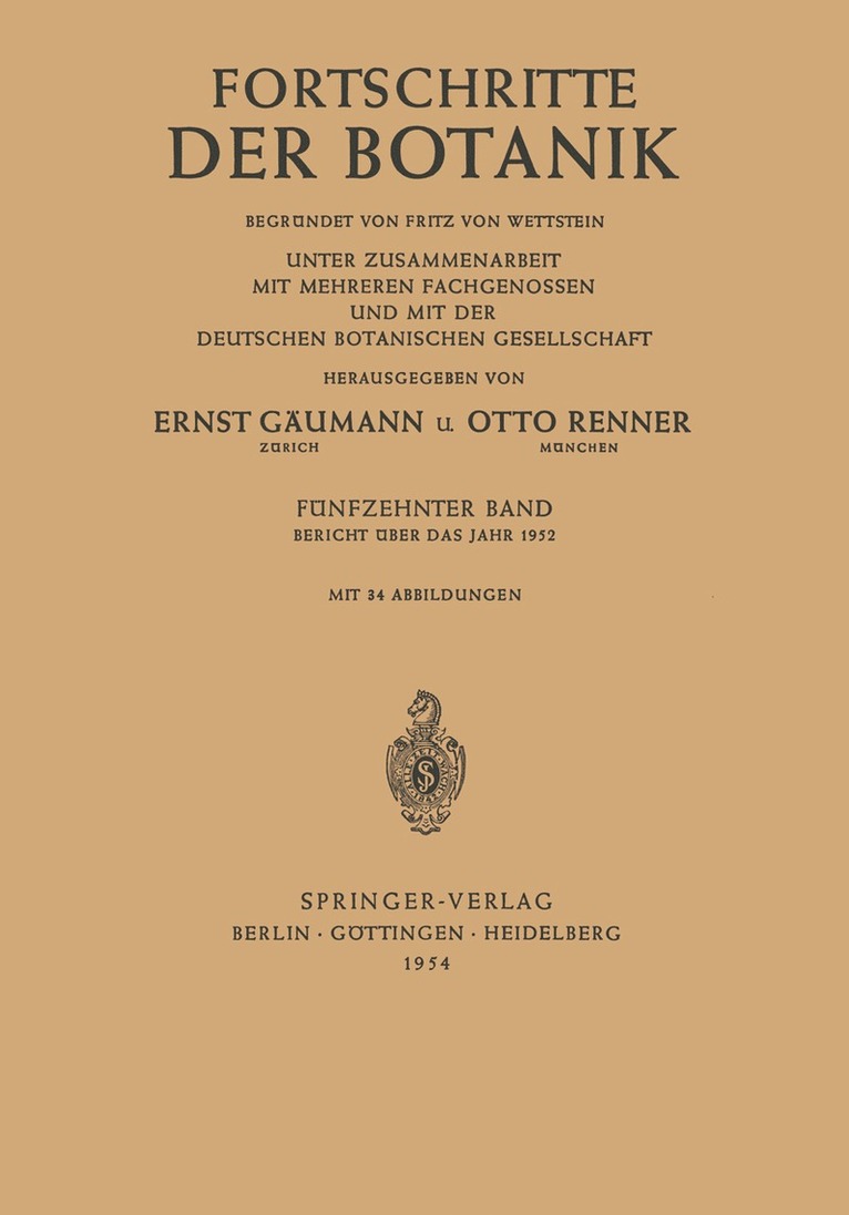 Bericht ber das Jahr 1952 1