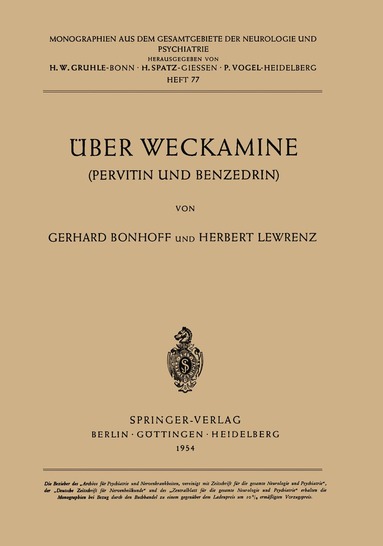 G. Bonhoff, H. Lewrenz - Über Weckamine, Häftad