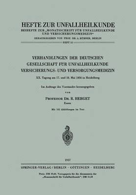 bokomslag Verhandlungen der Deutschen Gesellschaft fr Unfallheilkunde, Versicherungs- und Versorgungsmedizin