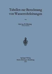 bokomslag Tabellen zur Berechnung von Wasserrohrleitungen